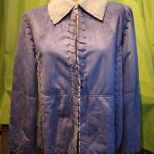Women's Blue Sherpa lined coat size L